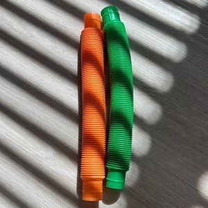 Orange and green tube.